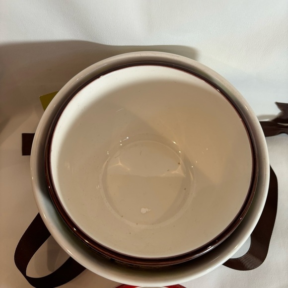 PIER 1 IMPORTS 3 Nestled Ceramic Bowls Owls Leafs Dots NEW WITH TAG - Picture 7 of 12